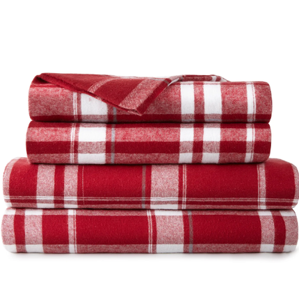 Plaid Organic Flannel Sheet Set