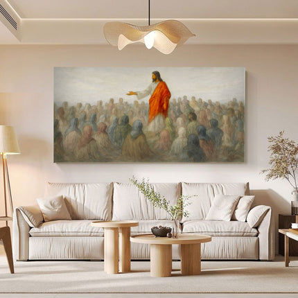 Jesus Speaking To Crowd Faith Wall Art III