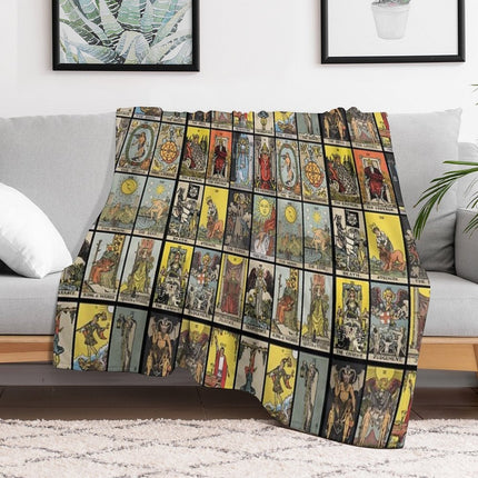 The Major Arcana of Tarot Vintage Cards Throw Blanket