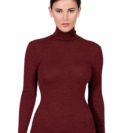 EGi Luxury Wool Silk Turtleneck Long Sleeve Top. Proudly Made in Italy (1494)