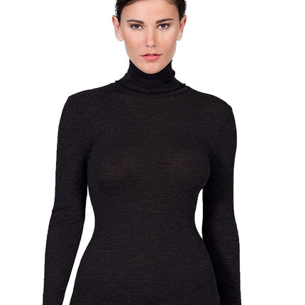 EGi Luxury Wool Silk Turtleneck Long Sleeve Top. Proudly Made in Italy (1494)