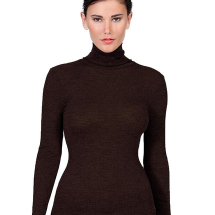 EGi Luxury Wool Silk Turtleneck Long Sleeve Top. Proudly Made in Italy (1494)