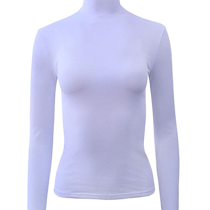 BASIC COTTON Free Spirit Premium Quality Cotton Women's Turtleneck Long-Sleeved T-Shirt.