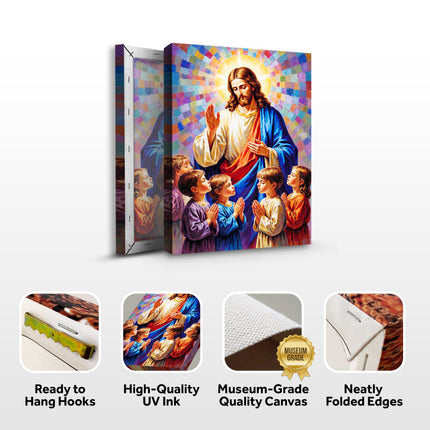 Jesus Praying With Kids Faith Wall Art
