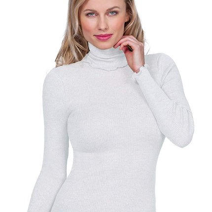 EGi Luxury Wool Silk Turtleneck Long Sleeve Top. Proudly Made in Italy (1494)