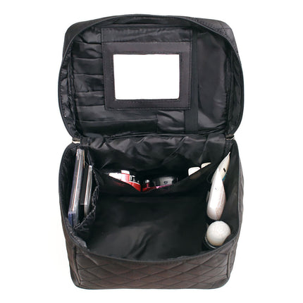 Folding mirror cosmetic bag, large capacity multi-functional toilet bag, travel waterproof storage bag,