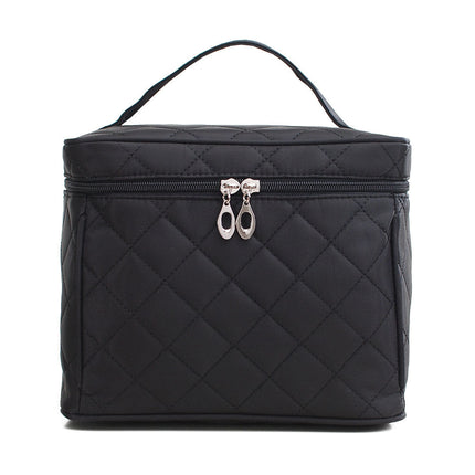 Folding mirror cosmetic bag, large capacity multi-functional toilet bag, travel waterproof storage bag,