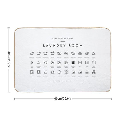 Laundry Room Symbols  Repositionable Bath Mat