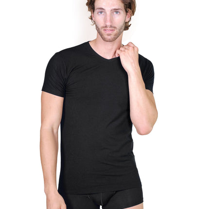BASIC COTTON Free Spirit Premium Quality Cotton Men's V - Neck T-Shirt Proudly Made in Italy (985)