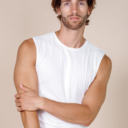 BASIC COTTON Free Spirit Premium Quality Cotton Men's Sleeveless Tank Top. Proudly Made in Italy (988)