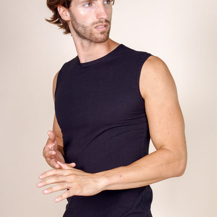 BASIC COTTON Free Spirit Premium Quality Cotton Men's Sleeveless Tank Top. Proudly Made in Italy (988)