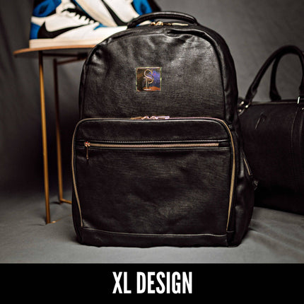 Black Leather Daily Commuter Bag XL