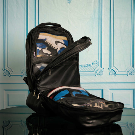 Black Leather Signature Bag Set (Signature Backpack and Duffle Bag)