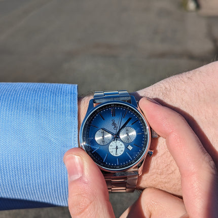 Blue Retro Chronograph