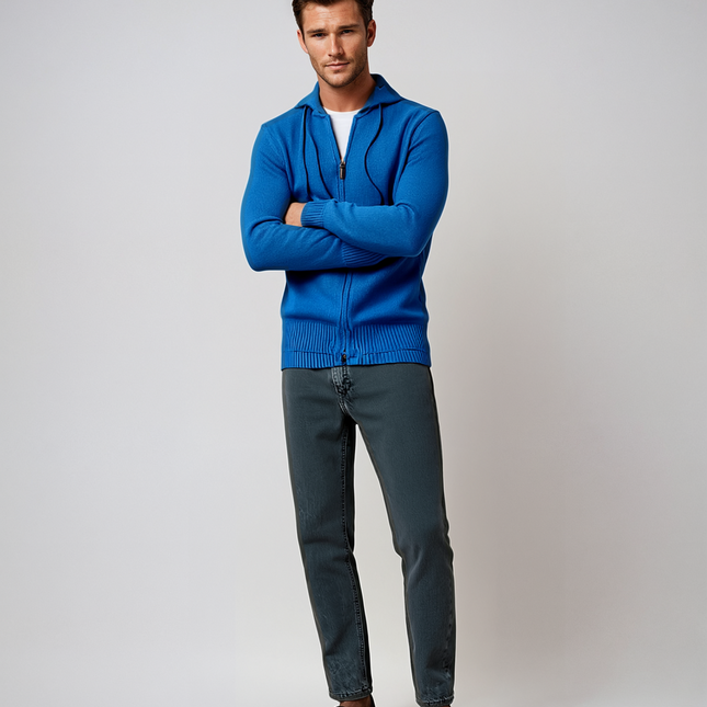 Full Zip Cotton/Cashmere Hoodie