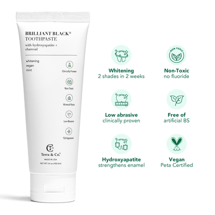 Brilliant Black® Toothpaste | Fluoride-Free Activated Charcoal Whitening – Terra & Co.