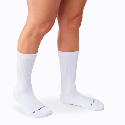 Combed Cotton Crew Socks - White