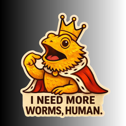 "I Demand More Worms, Human." Bearded Dragon Lizard Sticker