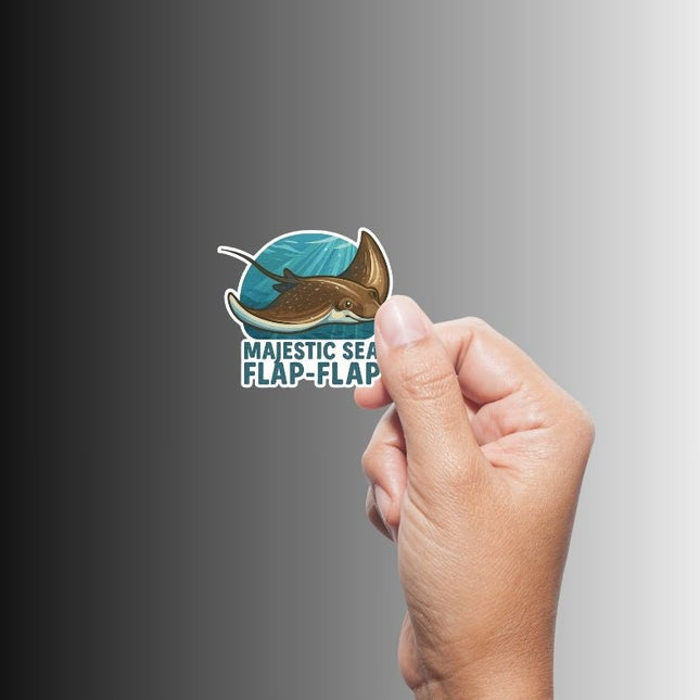 "MAJESTIC SEA FLAP-FLAP" Cute Funny Sting Ray Sticker