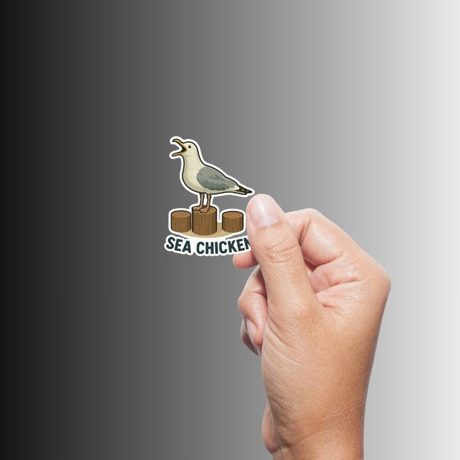 "SEA CHICKEN" Cute Funny Seagull Sticker