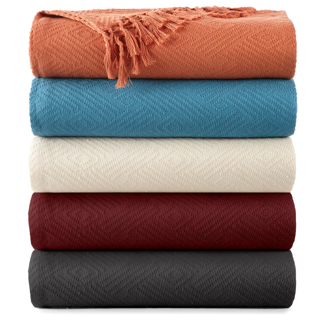 Diamond Jacquard Throw Rust