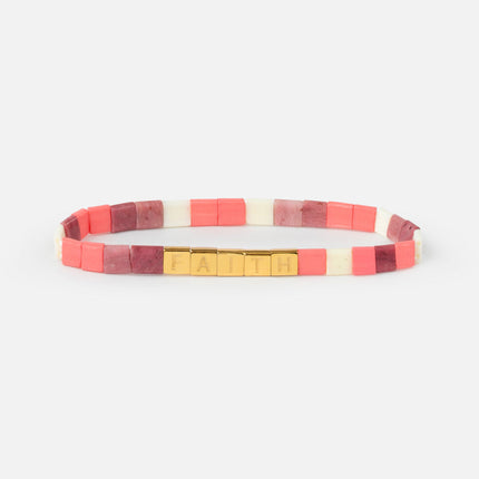 Faith Tile Letter Bracelet