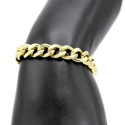 Miami Cuban Link Chain Bracelet 18k Gold Plated Stainless Steel Men Jewelry