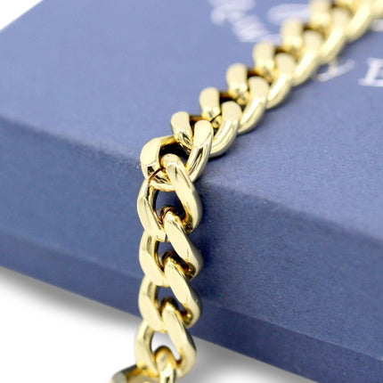 Miami Cuban Link Chain Bracelet 18k Gold Plated Stainless Steel Men Jewelry