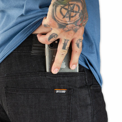 Hideout Denim Taper Fit Pants - Black