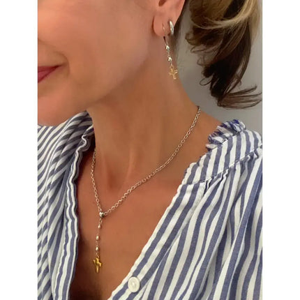 CROSS LARIAT CHOKER