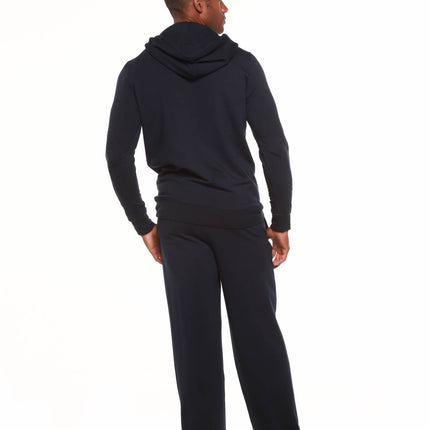 Men's Henley Style Bamboo Viscose Fleece Hoodie + Fleece Lounge Pants