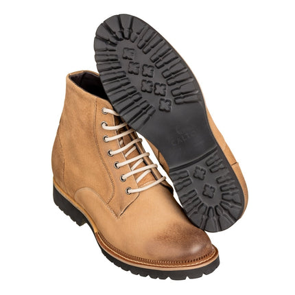 CALTO - K24403 - 3 Inches Taller (Brown) - Casual Zipper Boots