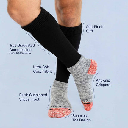 CozyGrip Compression Slipper Socks - Black