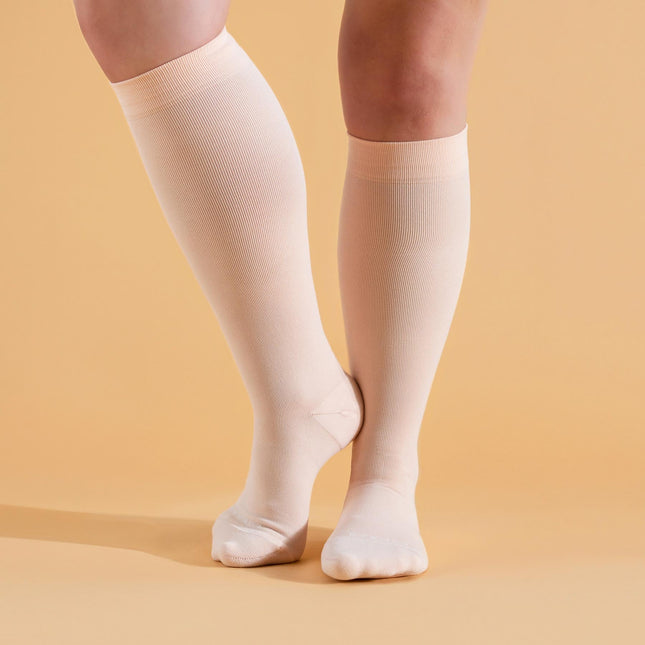 Knee-High Compression Socks – 3 Pack Solids Black/Rose/White