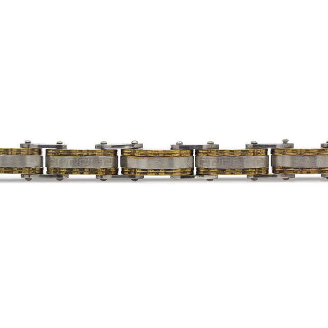 Decorative Men’s Stainless Steel Bracelet Fashion Wrist Band (Silver/Gold)