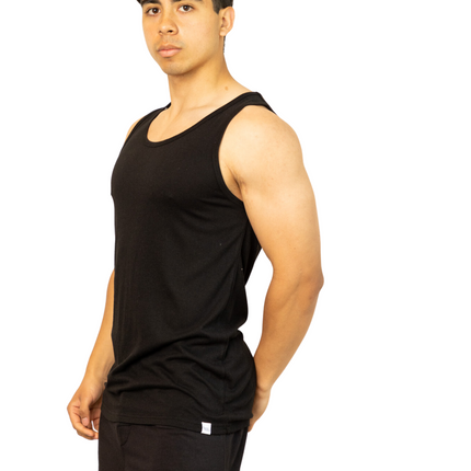 Men's Bamboo Viscose/Organic Cotton Tank Top Black Color + Boxer Style Underwear Black Color