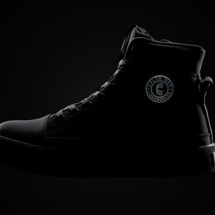 CALTO - S3421 - 2.4 Inches Taller (Black) - Cap Toe High Top Zip-Up Sneaker Boots