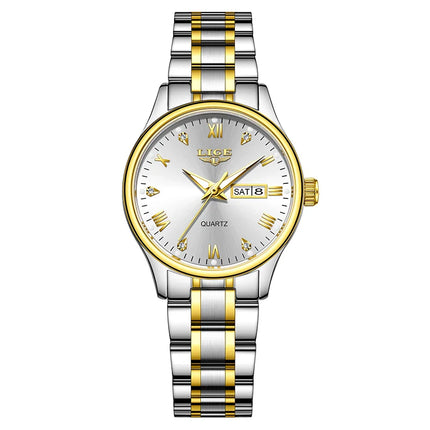 Women's Black Stainless Steel Diamond Dial Quartz Watch