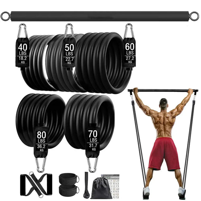 300lb Resistance Bands with Dumbbell Harness