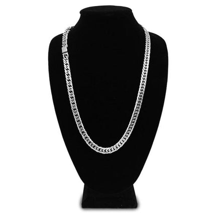 Miami Cuban Link Necklace Bracelet Stainless Steel Set