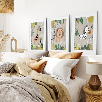 Set of 3 Safari Baby Animal Art Prints