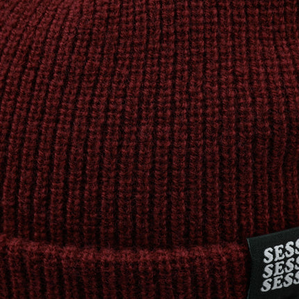 Merino Wool Beanie, Maroon