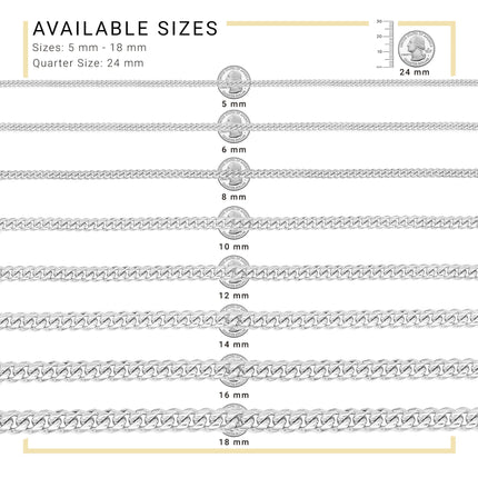 Silver Cuban Link Chain Necklace 30" Bracelet 8.5" Stainless Steel Set For Men