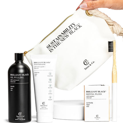 Ayurvedic Oral Care Set | Full-Size Fluoride-Free Hydroxyapatite Toothpaste & Oil Pulling