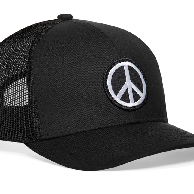 Peace Sign Trucker Hat  |  Black Love Snapback