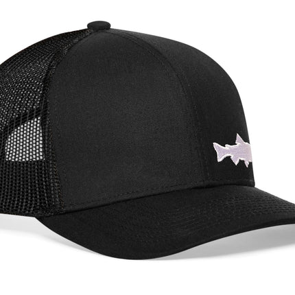 Steelhead Fish Trucker Hat  |  Black Steelhead Fish Snapback