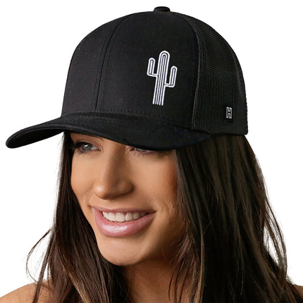 Cactus Trucker Hat  |  Black Cactus Snapback
