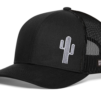 Cactus Trucker Hat  |  Black Cactus Snapback