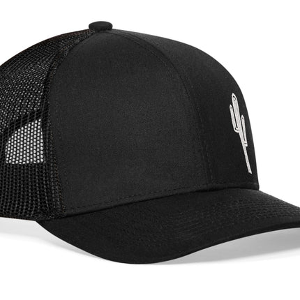 Cactus Trucker Hat  |  Black Cactus Snapback