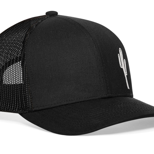 Cactus Trucker Hat  |  Black Cactus Snapback